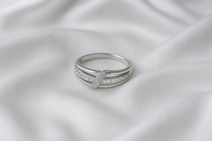 Moonlit Grace – Classic Silver Twist Ring - My Store
