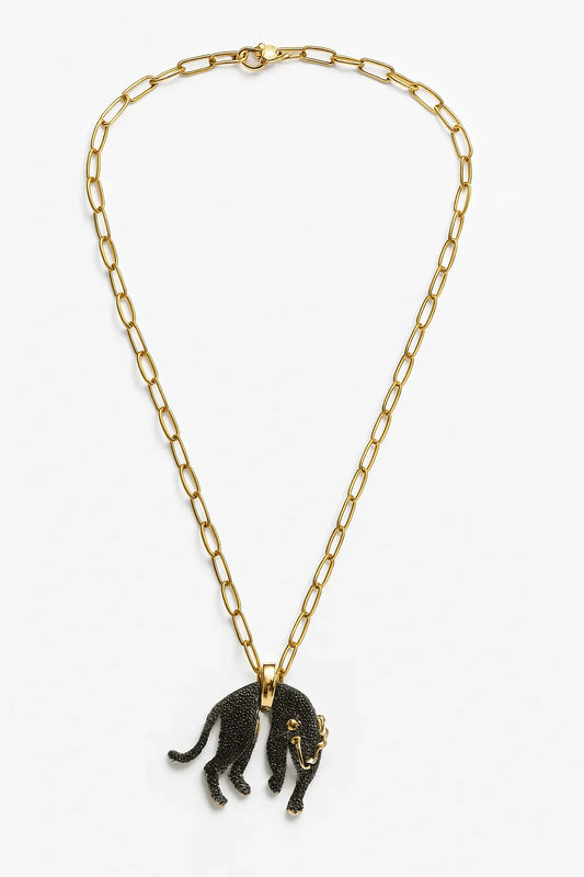 Noir Panther Bold Black Panther Pendant Necklace - My Store