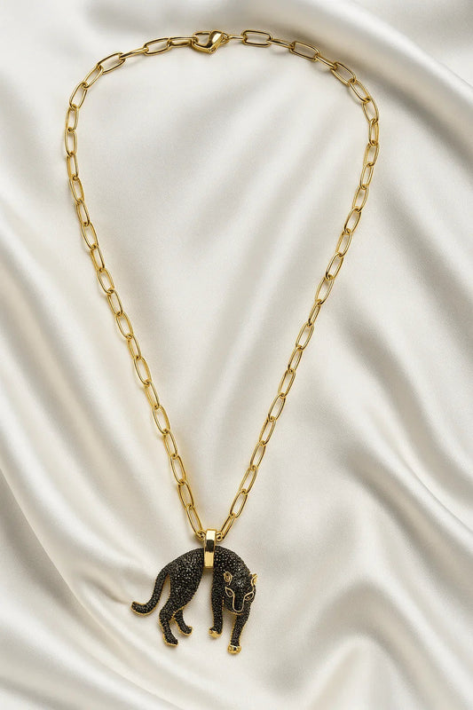 Noir Panther Bold Black Panther Pendant Necklace - My Store