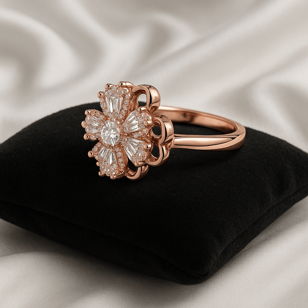 Radiant Bloom Rose Gold Diamond Ring - My Store