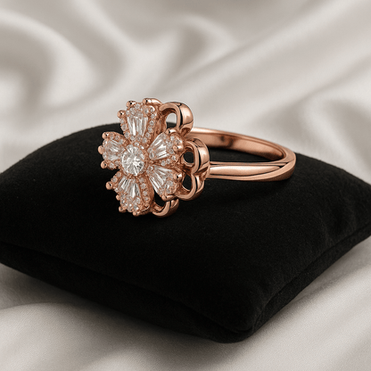 Radiant Bloom Rose Gold Diamond Ring - My Store