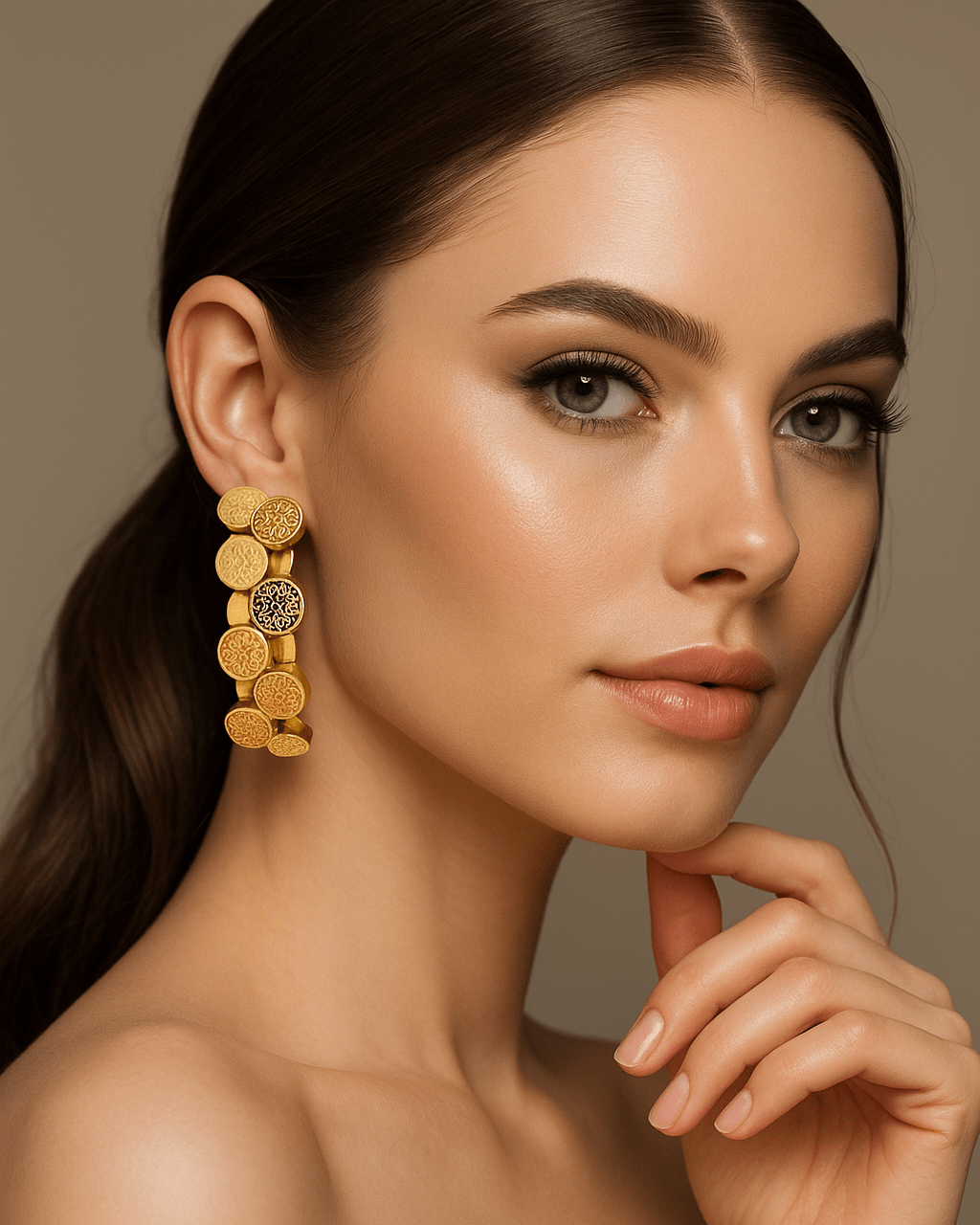 Sona Shakti Temple Coin Hoop Earrings - My Store