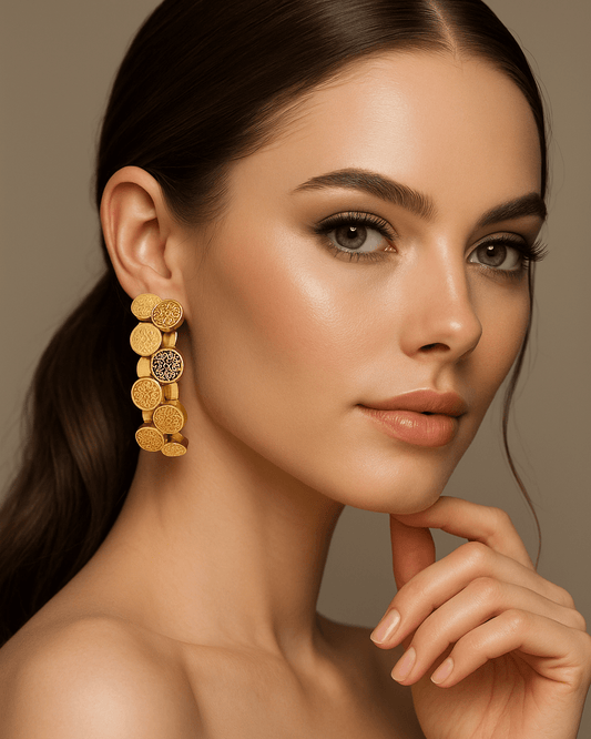 Sona Shakti Temple Coin Hoop Earrings - My Store