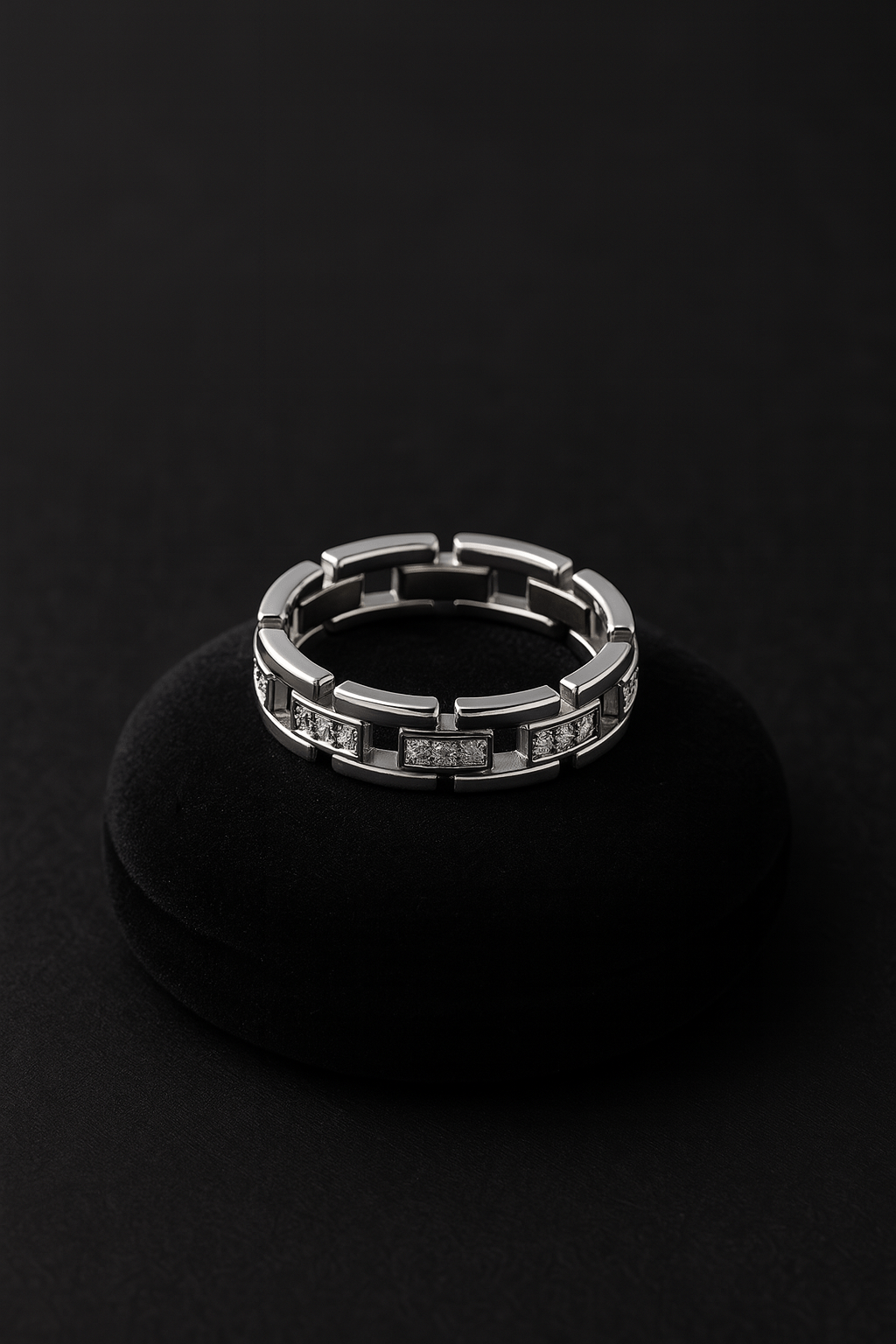 Steel Luxe – Cubic Diamond Inlay Ring - My Store