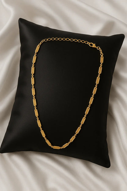 Urban Pulse Gold - Plated Rectangular Link Chain Necklace - My Store